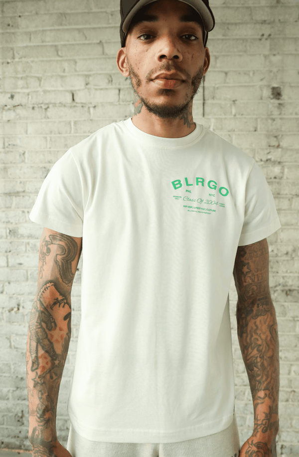 BLRGO Alumni SUPIMA® Cotton T-shirt in Cream, showcasing premium comfort and quality