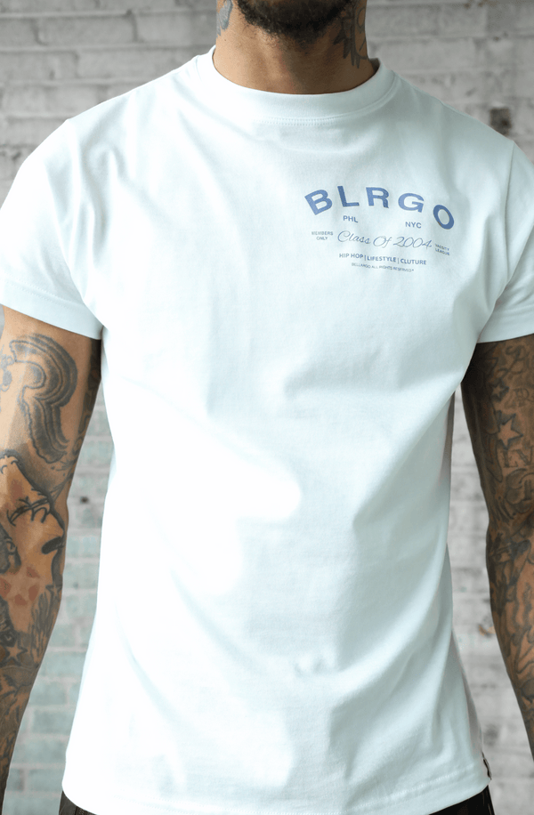 BLRGO Alumni SUPIMA® Cotton T-shirt in Snow White, epitomizing timeless style and luxury