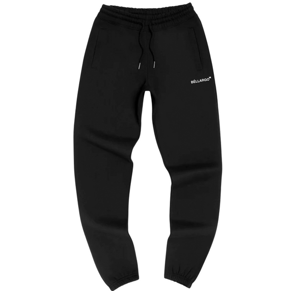 Black Organic Fleece Sweatpants - Timeless and Stylish Unisex Streetwear Fashion.