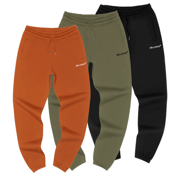 Signature Organic Fleece Sweatpants in Black, Military Green, and Clay Orange - Timeless, Streetwear, and Versatile Streetwear Styles for Every Wardrobe.