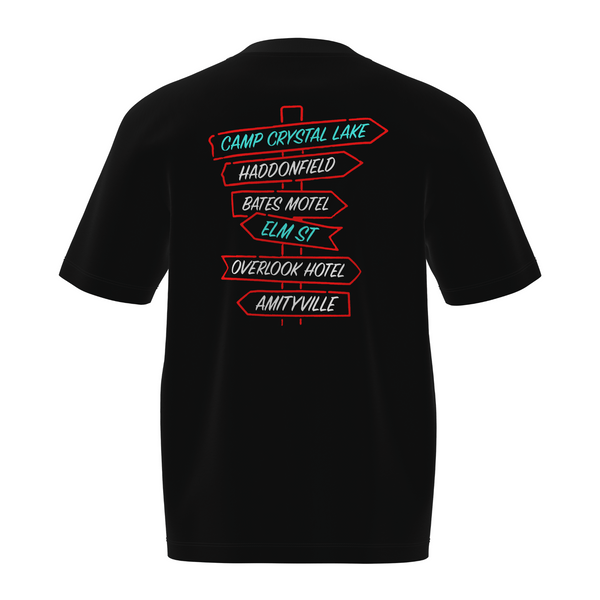 Back view of Freddy vs Jason Heavyweight T-shirt – a limited-edition streetwear piece from our Scary Hours Collection.