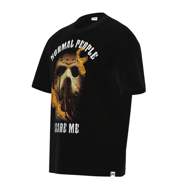 Side view of the Freddy vs Jason Heavyweight T-shirt, a legendary addition to your streetwear collection from Bellargo's Scary Hours drop.