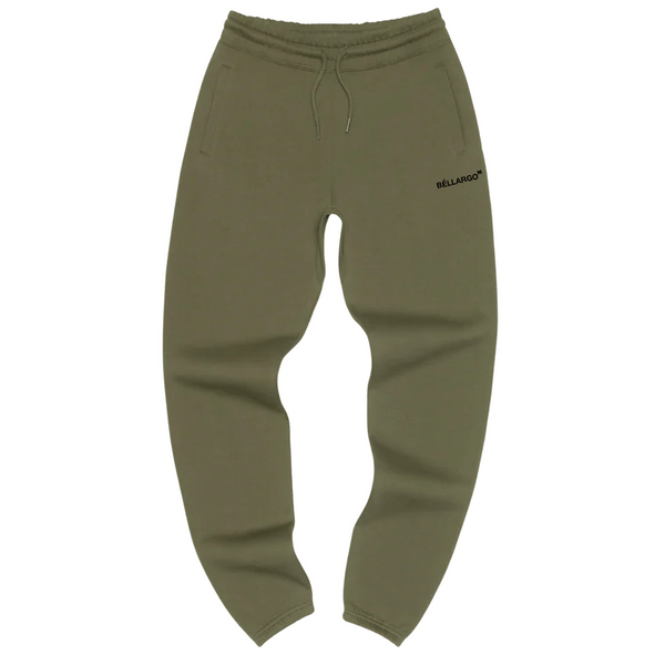 Military Green Organic Fleece Sweatpants - Comfortable and Urban Street Style.