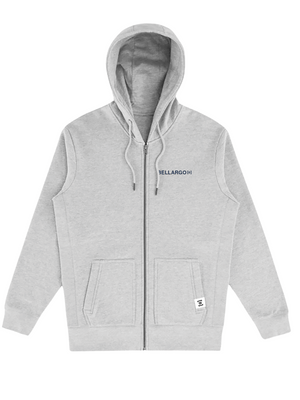 Grey Organic Fleece Zip Hoodie - Timeless and Stylish Unisex Streetwear Fashion.