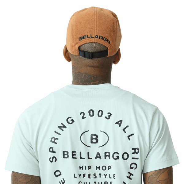 Back Details of BLRGO 5 Panel Fleece Hat in Tan - Premium Streetwear Accessory